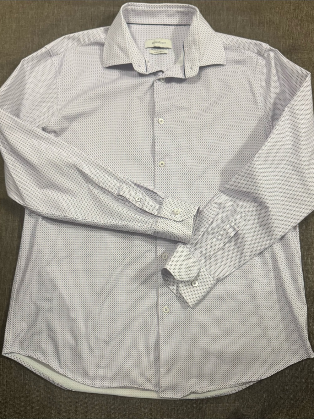 Bugatchi Men's Light Purple Microdot Dress Shirt